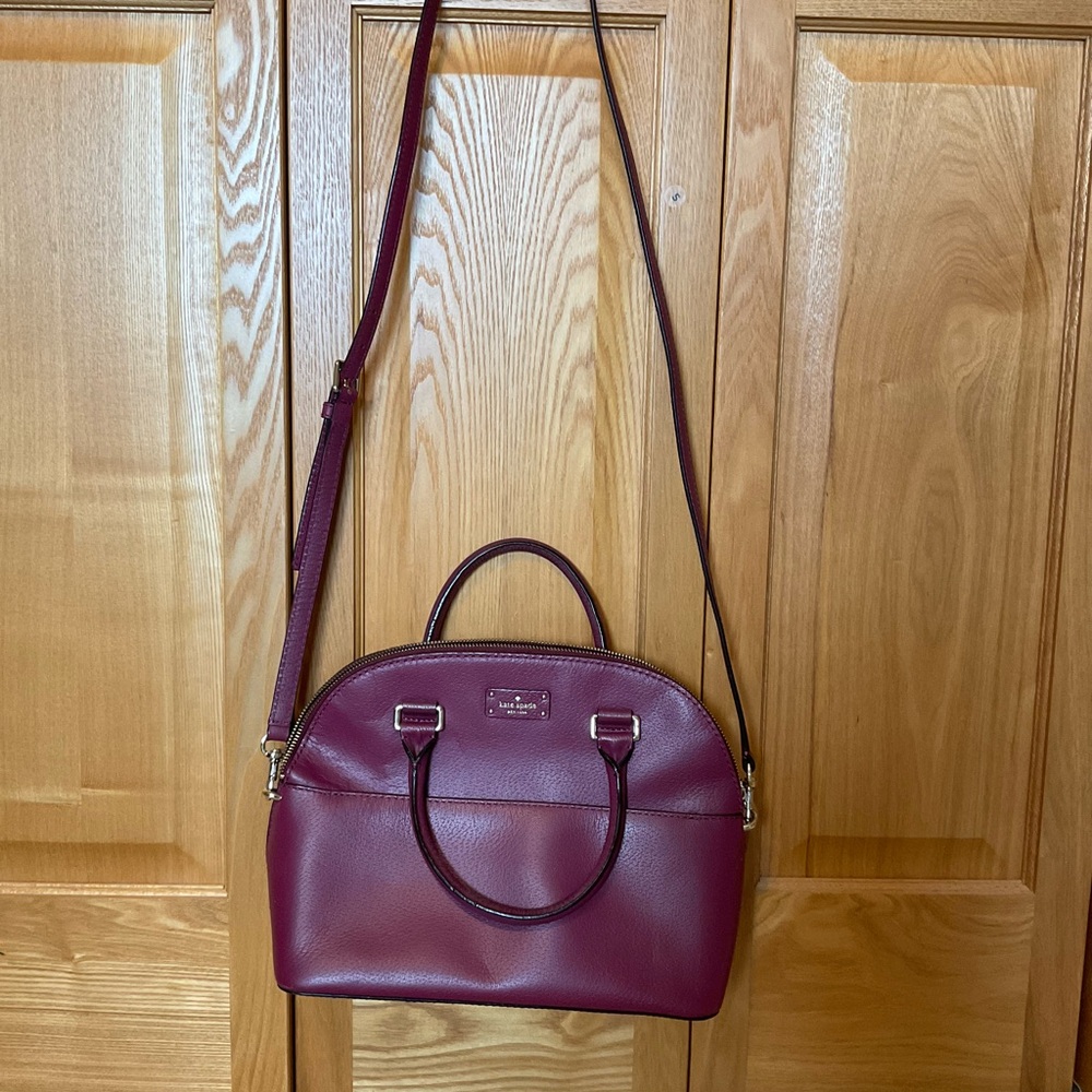 Kate Spade Elegant Burgundy Leather Handbag